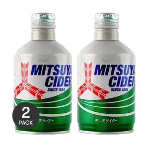2 Pack ASAHI Japan Mitsuya Cider Soda Drink, 300ml Cans - Refreshing Carbonated Beverage