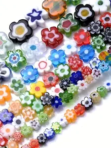 Colorful Glass Beads for Jewelry Making, Irregular Italian Murano Petal Spacer Beads, DIY Bracelet Earrings Supplies, 15 Inch Strand