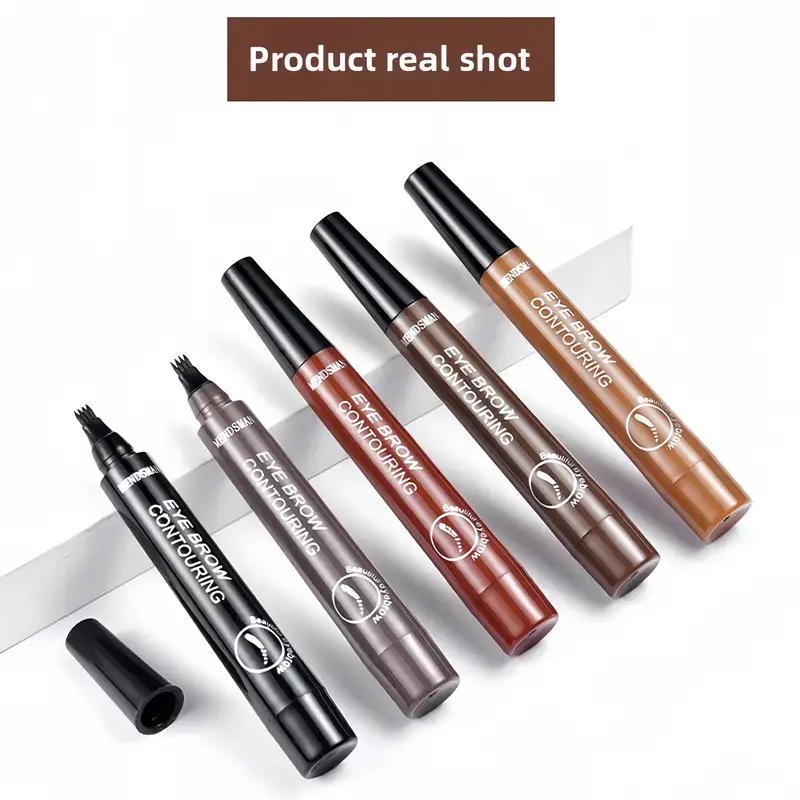 4-Tip Magic Eyebrow Pencil with Long-Lasting Formula, Creates Precise Strokes for Natural Brows, Easy Application Makeup Pen in 4 Light Beige Shades