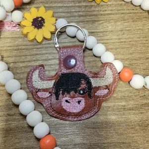 Highland cow keychain