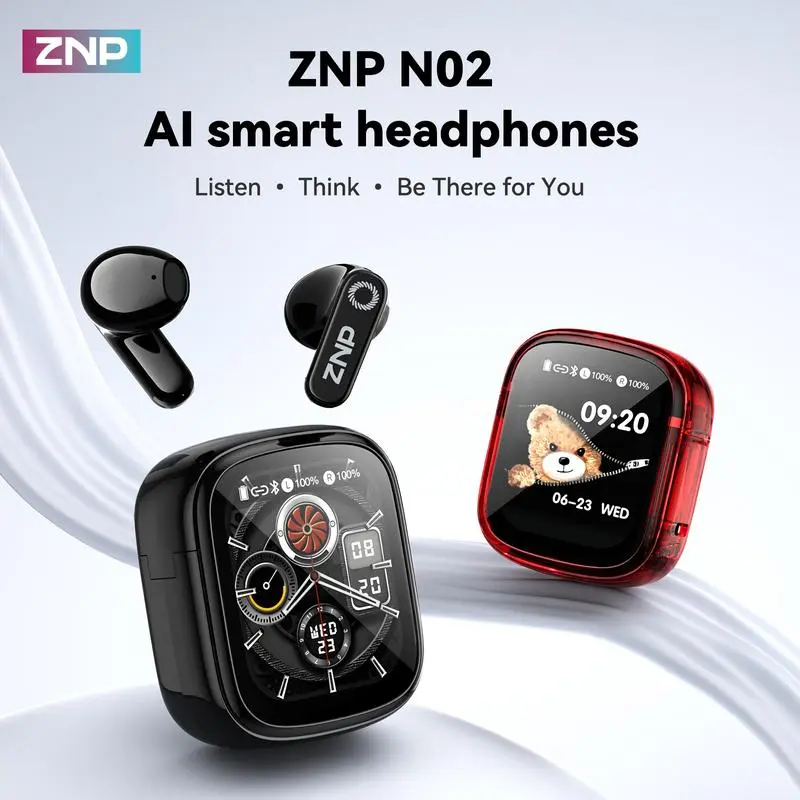ZNP N02 AI Earbuds for Conversational Chat Emotional Companionship & Portability Ideal for Social Interaction and Travel Gadget AI robot