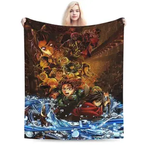 Anime Demon Slayer Blanket Cartoon Decorative Throw Blanket Soft Cozy Flannel Blankets  Christmas gift Dream Weave Home