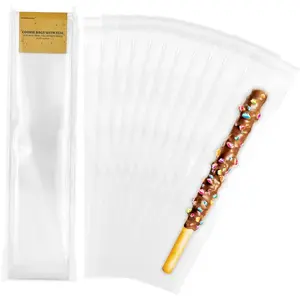 200 count 2x10 Inches Self Sealing Cellophane Bags Clear Pretzel Rod Bags for , Candy Melts, Cookie, Popsicle, Ice Pop
