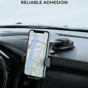360° adjustable all-round car mount bracket, phone cradle for dual installation on windshield and dashboard, universal holder for mobile phones and GPS units