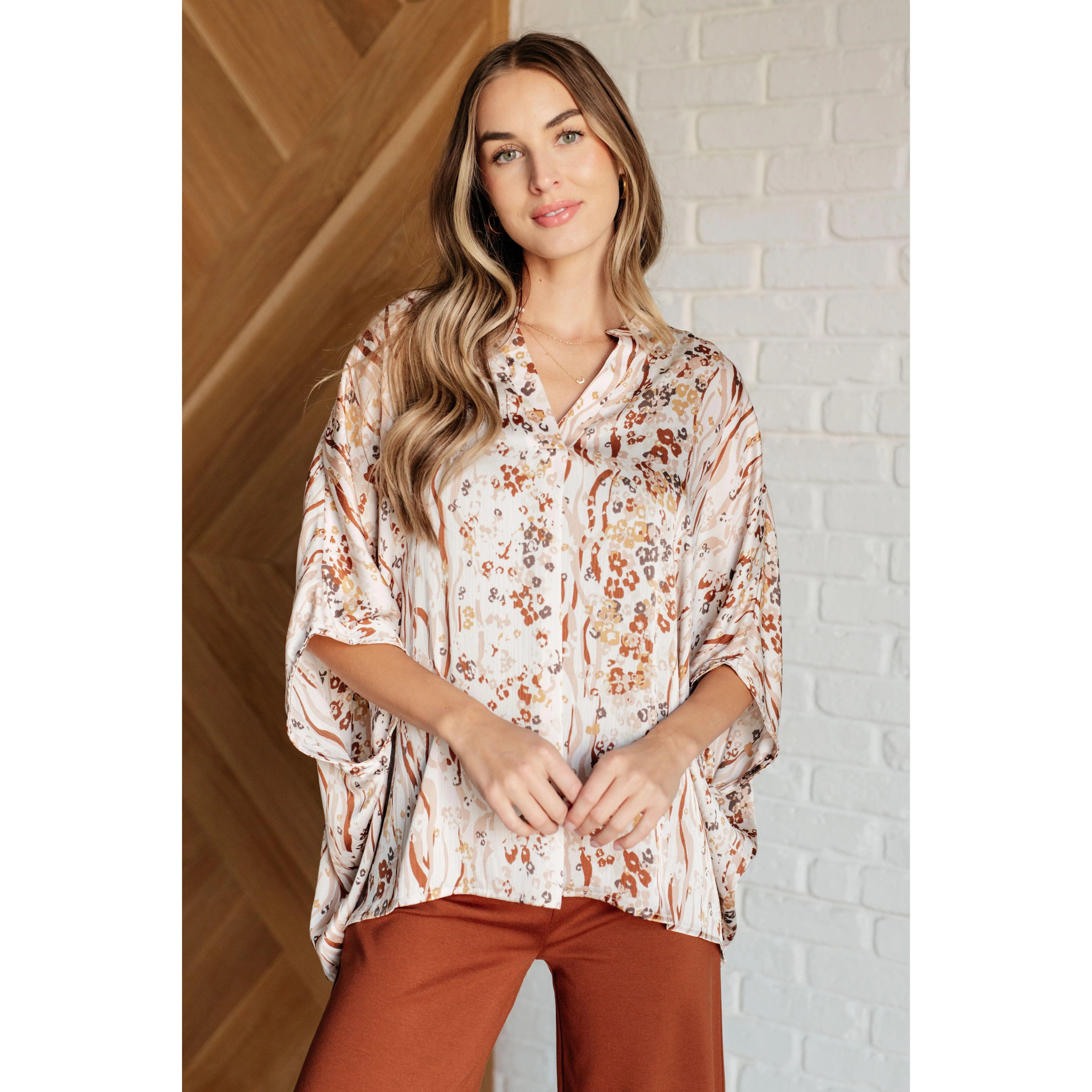 Take a Chance Mixed Print Top