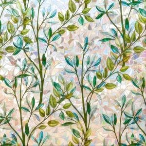 Window Privacy Film, Stained Glass Window Film, Static Cling UV & Heat Blocking, Sun Shade Film, Rainbow Window Film for Glass Doors, Bedroom Windows