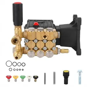 GAOMON High Pressure Water Pump, 4400 Psi,4 Gpm – 1 in Shaft Horizontal Plunger, Power Washer Pump, Parts Washer Pump Replacement Compatible with GX340 GX390 GX270, 5 Nozzle Tips