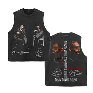 Raymond and Brown R&B Tour 2026 Acid Washed Oversized T Shirt Vintage Hip Hop Soul Graphic Print Soft Comfort Unisex Streetwear Top Ideal For Concert Going Daily Casual Outfit Music Fan Holiday Gift