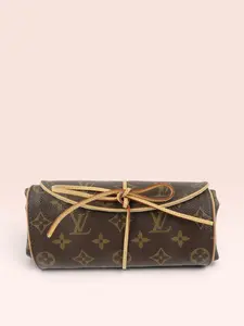 Pre-owned Louis Vuitton Canvas Small Leather Goods Monogram Trousse Bijoux Pliable Rolling Jewelry Case 2016