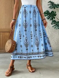 Elegant and Versatile Ethnic Midi Skirt, Perfect for Casual Wear, High-Quality Fabric, Ideal for Daily Use, Comfortable and Stylish Design