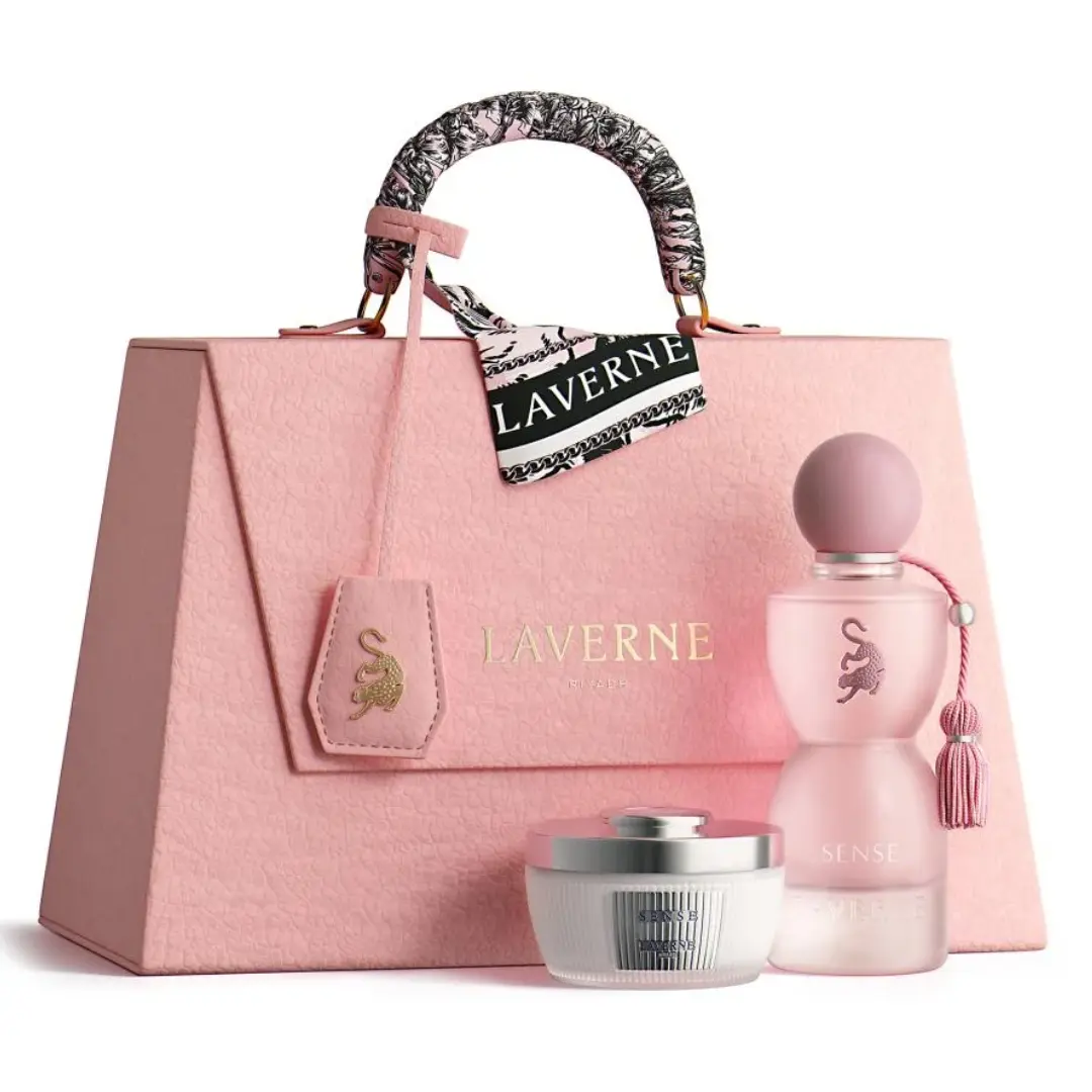 LAVERNE Georgina Sense Alcohol-Based EDP Floral Fruity Perfume (75ml) - Boxed Women's Multi-Pack Gift Set with Blackcurrant Note, Powder Pack, Perfume Bag for Selfcare & Beauty Gifts, Boxed Women's Fragrance