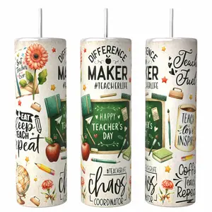 Teacher Life 20 oz Tumbler Coffee Drinkware Insulated Lid Skinny Portable