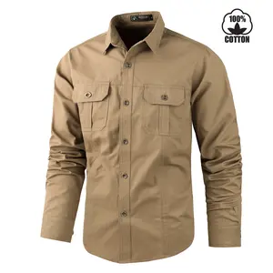 Men’s Long Sleeve Cotton Work Shirts with 2 Pockets Casual Button Down,100% cotton shirt, Long Sleeve Shirt Fit, Tactical Shirt Button Up,Industrial Work Shirt TikTokShopBlackFriday
