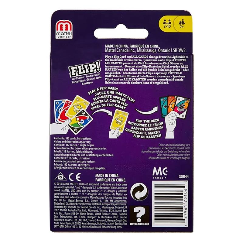 Mattel Games Uno Flip Family Night Card Game, TV Show Theme Graphics, Special Rules for 2-10 Players, Fun Party Game, Party Game Cards