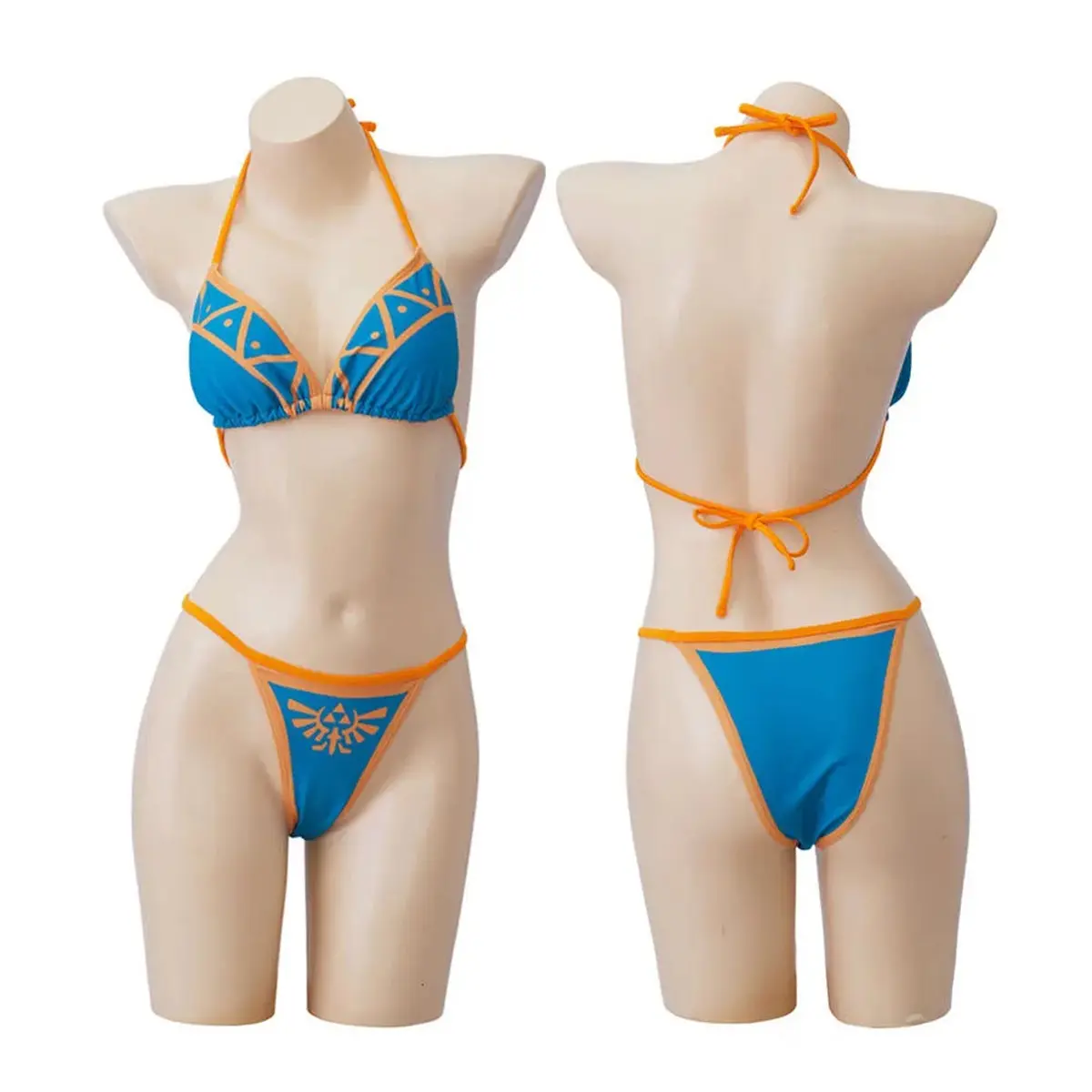 Women‘s Zelda Bikini Costume Sexy Blue Two Piece Swimsuit for Cosplay Conventions