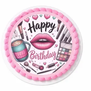 edible image cake topper design make up