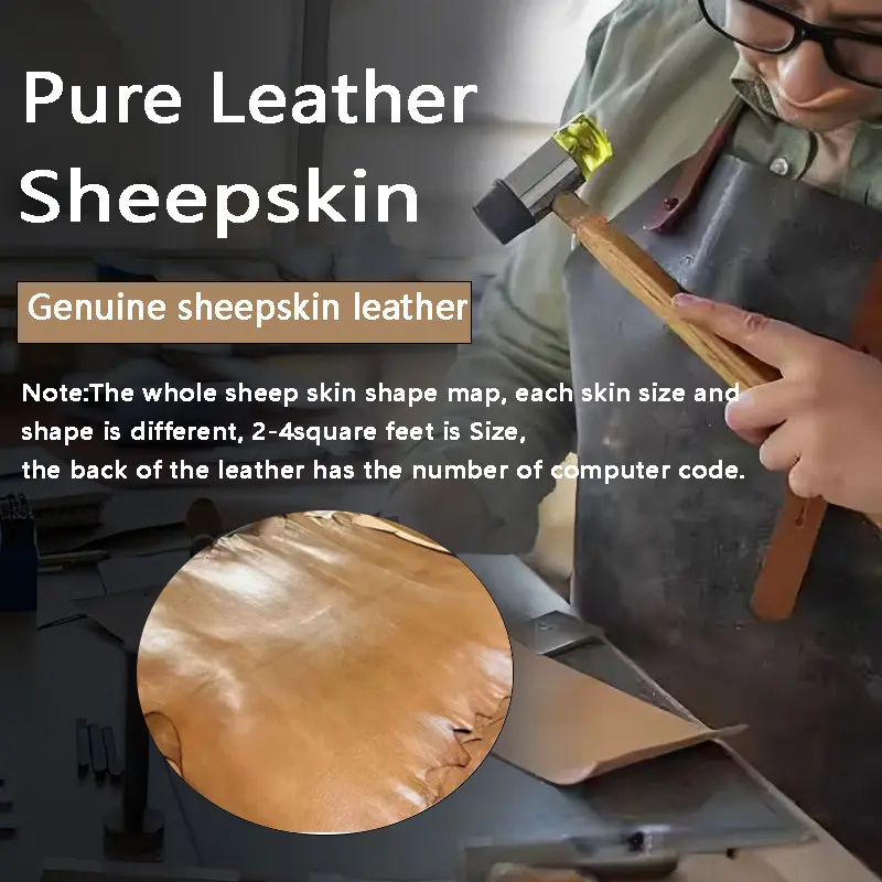 Imported Top Grain Brown Swift Sheepskin Leather - 0.8-1.0mm Durable & Long-Lasting Genuine Sheepskin Leather, DIY Leathercraft Material for Handmade Wallets, Handmade Crafts