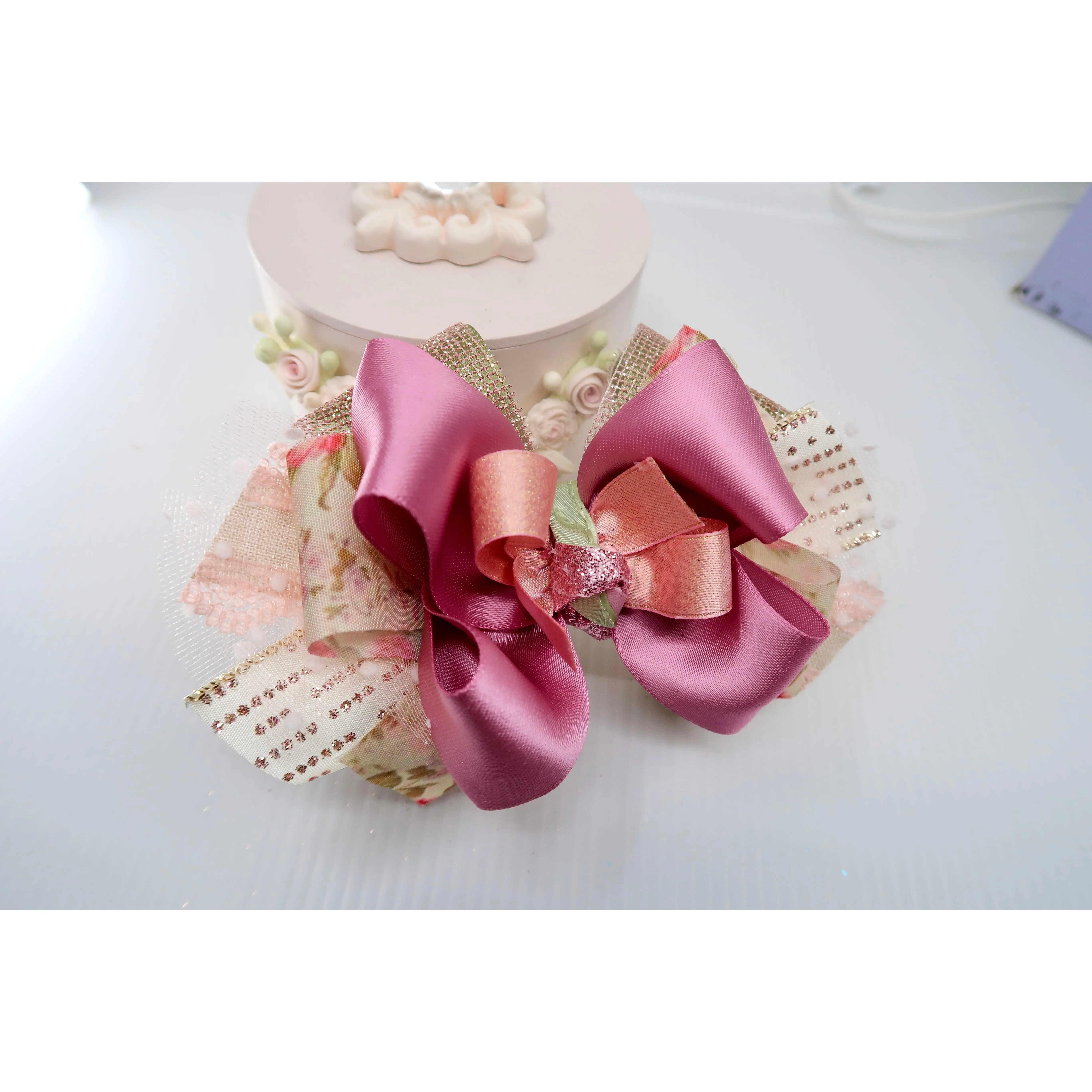 Fall Pinks Boutique Hairbow-Large