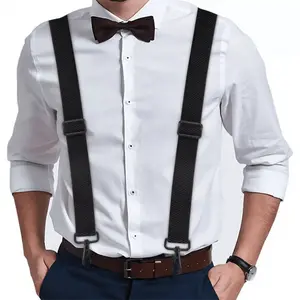[Heavy-Duty Suspenders] Heavy-Duty Men's Suspenders |     Adjustable Elastic X-Back Design with 4 Swivel Snap Hooks - One Size Fits Most, Perfect for and Casual Wear, Solid Color Polyester Blend, Christmas, gifts