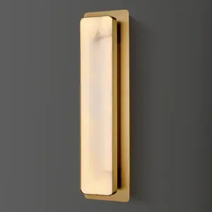 LED Wall Sconces Flush Mounted Sconces with Alabaster Shade