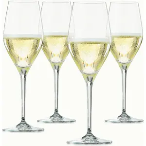 Set of 4 Wine Glasses - 9.1oz European-Made Crystal | Classic Stemmed Glassware, Dishwasher Safe | Premium Quality Wine Gift Set  Drinkware