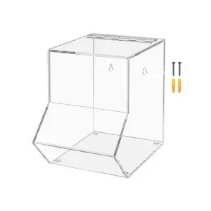 Clear Dispenser Drop Bin for Retail Medical Facility 6.5" x 9" Wall or Counter Storage Display Acrylic Candy Container Display Box by 321 Plastics