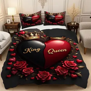 2/3 Pcs King,Queen Duvet Cover Set,High-Definition Digital Printed Decorative Bedding Set(1* Duvet Cover+1/2* Pillowcase,No Filling)100% Polyester Fiber Soft,Breathable Bedroom,Guest Room Decoration,Machine Washable,Perfect Holiday Gift