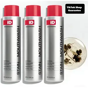 Stain Whitening Mouthwash 237ml ITeeth Whitening, Freshens Breath & InhibitsBacteria Growth with Essential Oils I Portablefor Daily Use I Whiten. Freshen. Deep Clean.