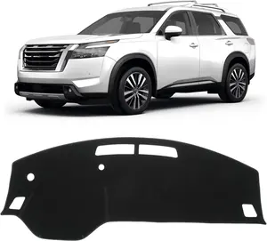 KUST Car Dash Cover for Nissan Pathfinder 2022 2023 2024 2025 Polyester Non-Slip Center Console Dash Cover Interior Accessories for Pathfinder Custom Fit Dash Mat Sunshade Windshield Glare Black