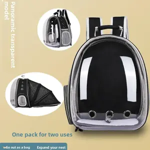 Cat Dog Carrier Backpack Expandable Breathable Mesh Portable All Seasons Travel Hiking Camping Outdoor Pet Backpack for Small Medium Cats Dogs Easy to Wear Comfortable Pet Travel Bag