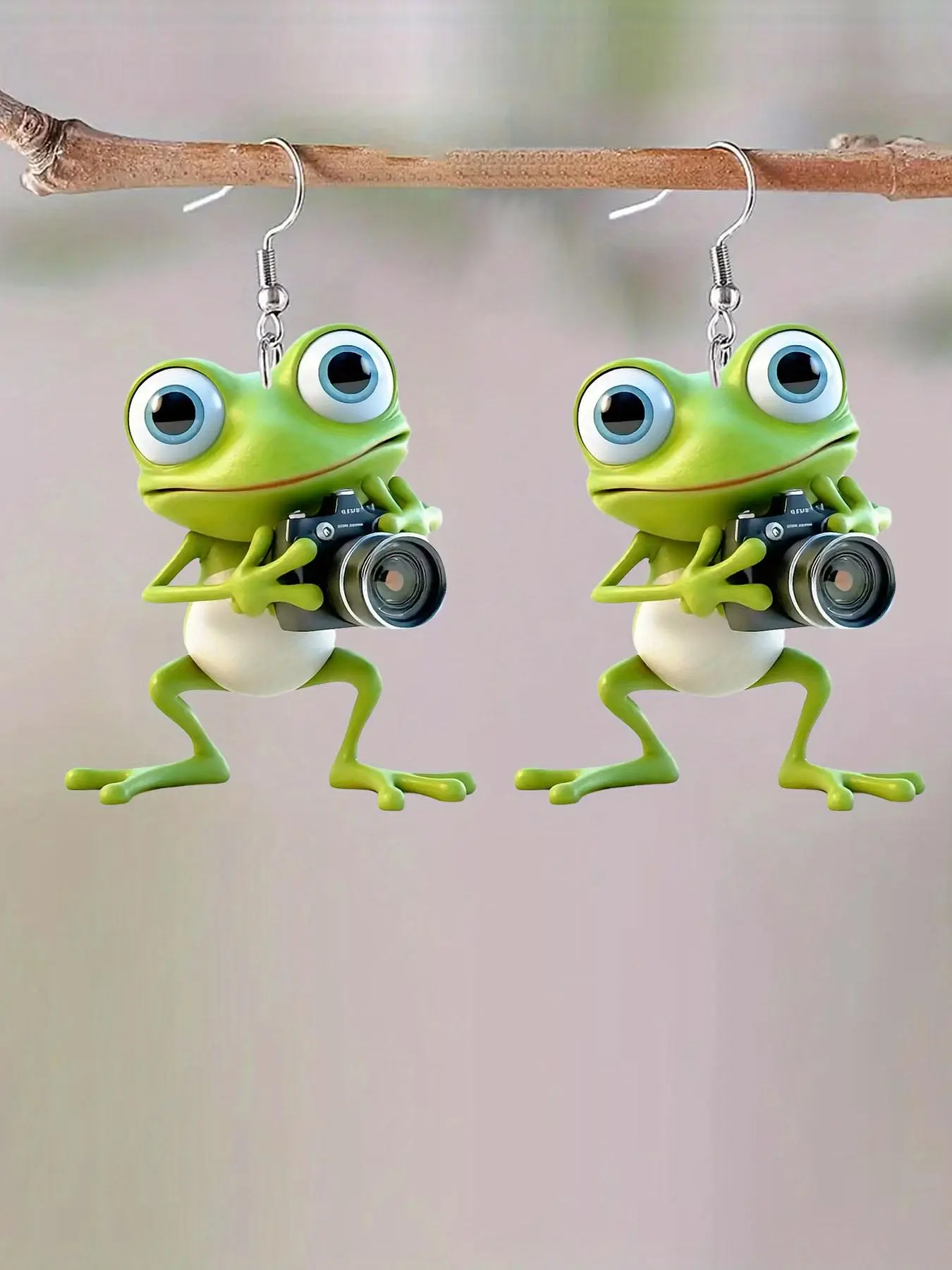 Cute Frog Design Earrings, Fashionable Acrylic Jewelry for Women & Girls, Trendy All-match & Exquisite Jewelry for Birthday Gift