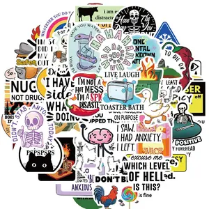 Funny Sticker, 50pcs/set Dirty Hilarious Sticker, Waterproof Decals for Laptop, Hard Hat, Water Bottles, Computers, Decorative Stickers