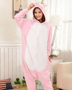 New Pig Onesies Unisex Kigurumi Animal Women's Pajamas Adults Winter Warm Sleepwear Anime Costumes Pink Cute Cartoon Jumpsuits