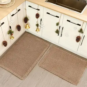 Large Waffle Bath Mat – Non-Slip Backing, Ultra-Absorbent, Quick-Dry Easy to Clean Bathroom Rug, Soft Washable Floor Mat for Home, Shower, Modern Decor