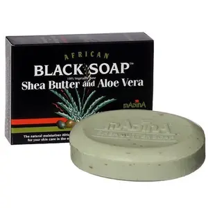 African Black Soap With Shea Butter & Aloe Vera (6 bars) 3.5 oz Body Care Gentle