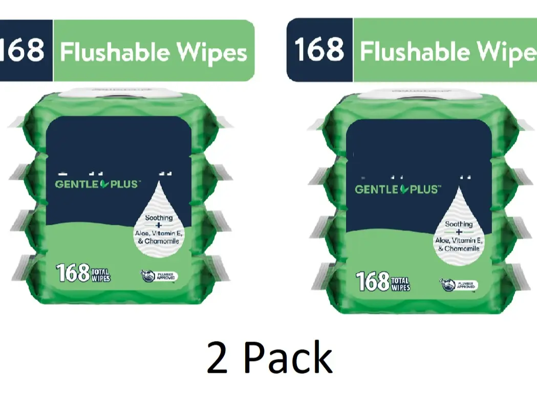 Disposable Wipes with Relaxing Fragrance, 2 Pack, 4 Individual Packs with Resealable Lids