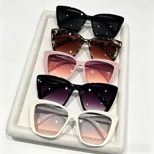 Women's 4/5-Pack Trendy Cat Eye Sunglasses Set, Large Frame Unique Stylish Sports Eyewear, Ideal for Daily Wear & Street Photography, Women's Sunglasses outdoorfun