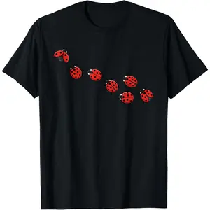 Minimalist Lucky Ladybug Cute Lady Bug Graphic Nature Lovers T-Shirt