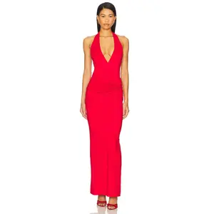 superdown Chloe Halter Maxi Dress in Red