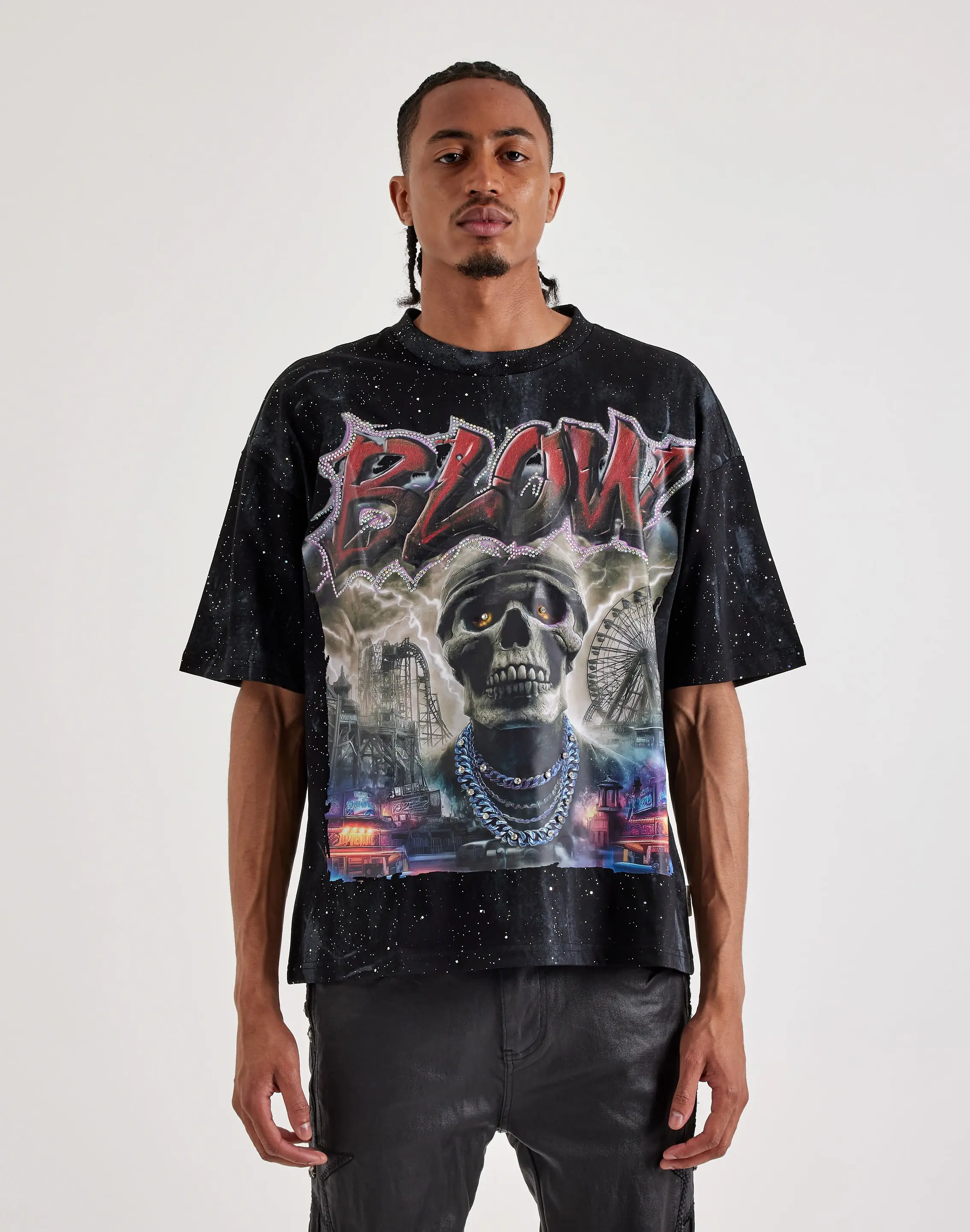 Mens BKYS Blow Terry Cropped Tee