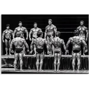 No Framed, Posters Black and White Wall Art Fitness