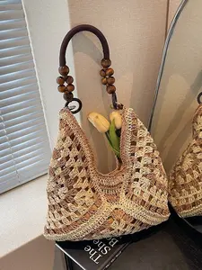 Lazy Style Woven Bag Straw Bag for Women Large Capacity Bohemian Style Beach Vacation Beach Bag