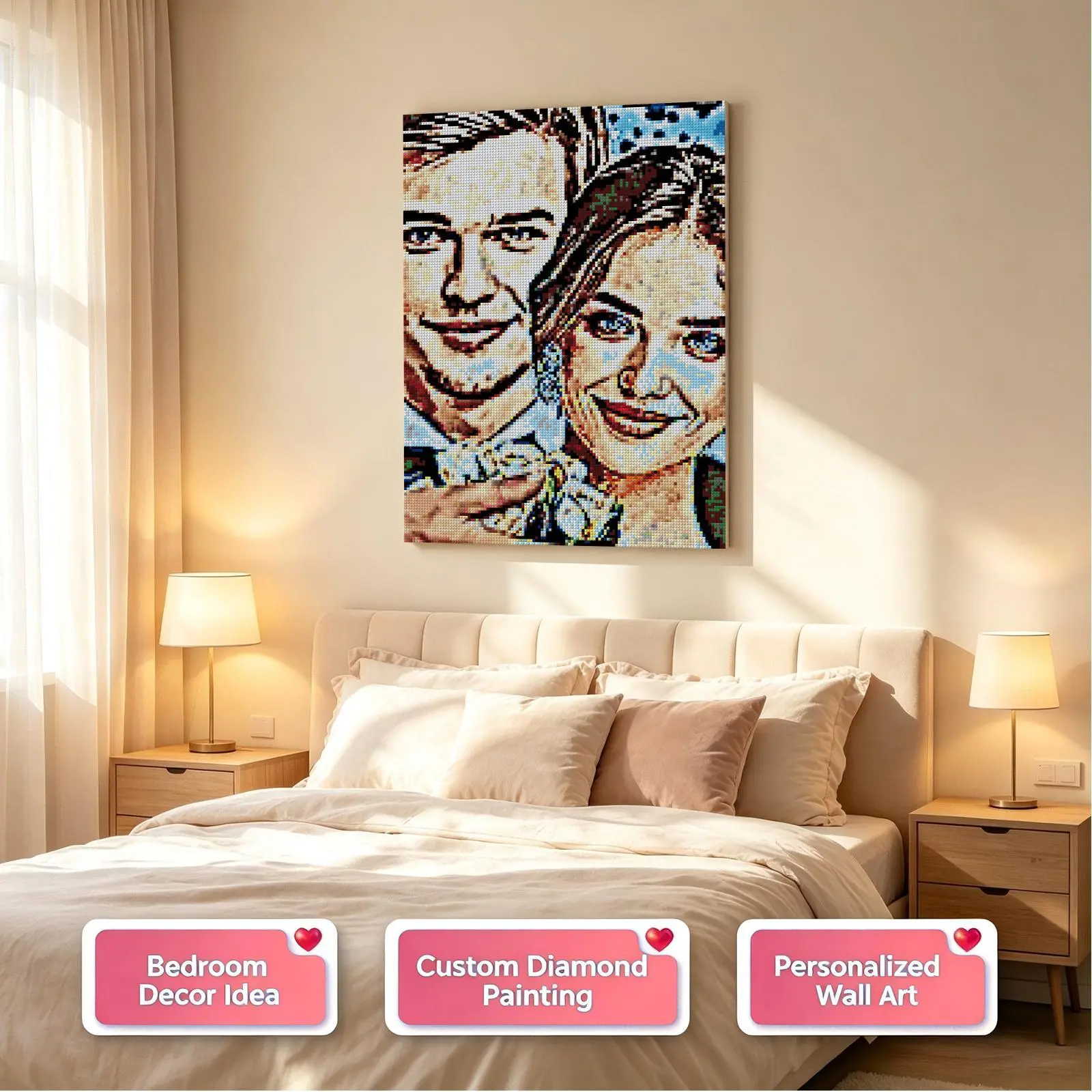 30×40cm Custom Framed Square Drill Diamond Painting Kit - 38-Color DIY Needlework, Upload Your Photo, Gift-Ready as Kit or Finished Art
