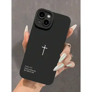 for iPhone 17 ProMax Psalm 46:5 Cross Christian Cool Phone Case For IPhone 16 11 15 14 13 12 Pro Max XR Plus, Black Aesthetic Phone Case, Birthday Gift For Boyfriend & Girlfriend, Christian Gift For Him & Her