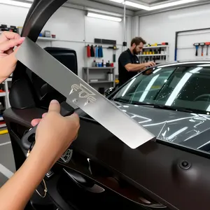 Car Window Film Application Tool Kit, Windscreen Tool, Stainless Steel Scraper Durable Car Door Panel Press Strip, Privacy Glass Film Installation Accessory