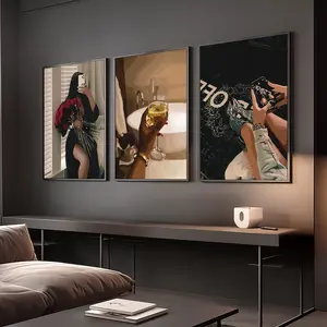 Set of 3 Girl Room Decor, Women Wall Art, Luxury Life Poster, Fashion Wall Art, Home Decor,Black Art Print