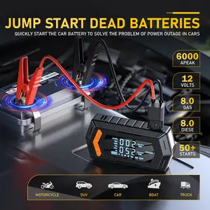 Emergency Car Jump Starter & Air Compressor Kit - 150PSI Vacuum Extraction, 12000mAh 14.8V Portable Power for Trucks/SUVs (8L Gas & 8L Diesel) LCD Screen, For Truck Drivers & Family Travel, Off-road