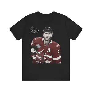 Connor McDavid 'Team Canada' Unisex Jersey Tee, Hockey Fan Shirt, Sports Apparel, Gift for Him, Athleisure Wear