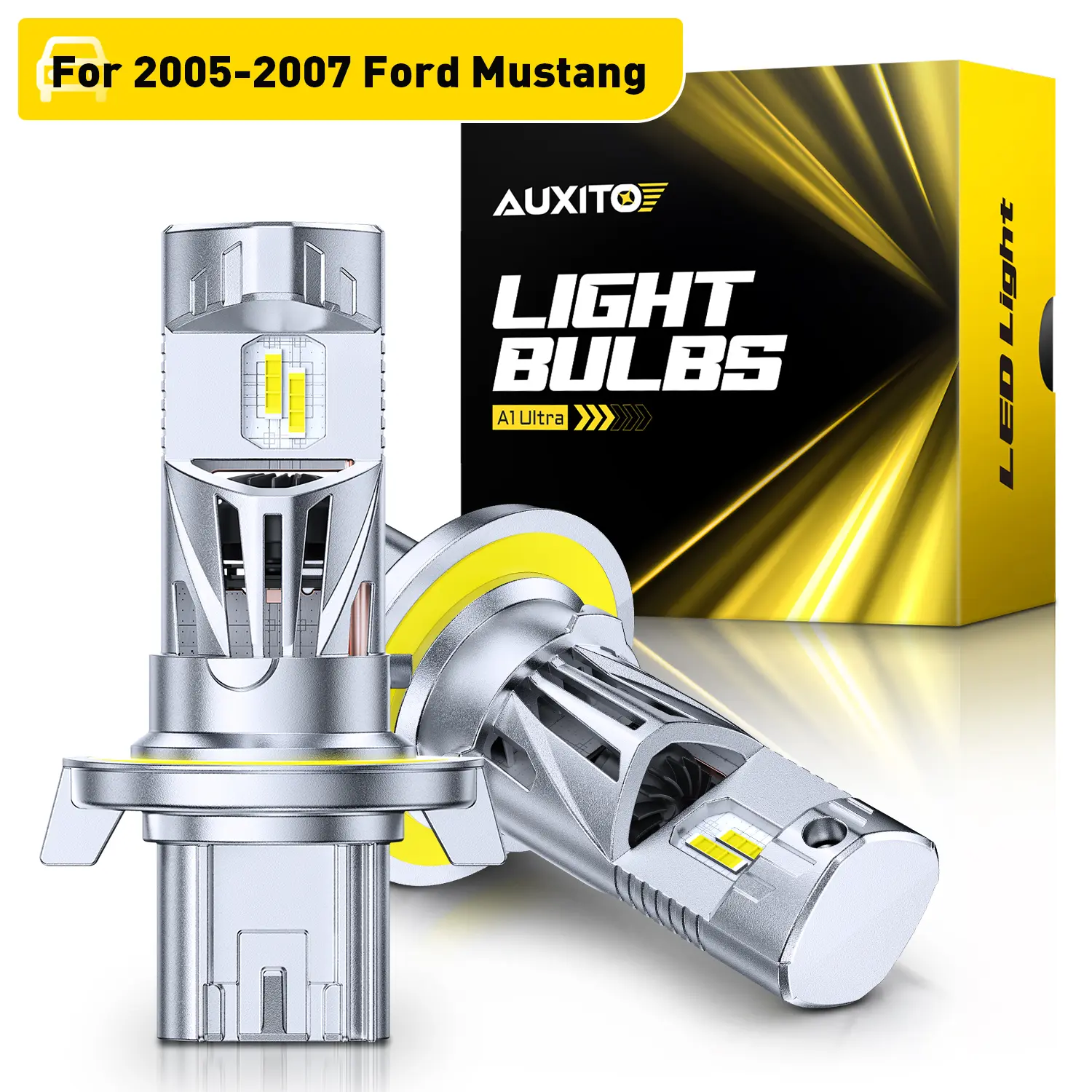 【ULTRA HEADLIGHT】For 2005-2007 Ford Mustang LED Headlight Bulbs-H13/9008 High/Low Beam LED Bulbs, 58000LM 6500K Cool White 1000% Brighter,70,000Hrs Long Service Life with 20000RPM Cooling Fans,CANBUS Ready,No Flickering,Pack of 2