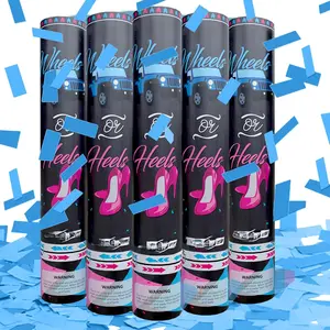 CHIC & PLAIN 5 Boy Gender Confetti Blue - Biodegradable Blue Confetti Poppers Gender Party Confetti - Blue Gender Poppers - Blue Confetti Gender Popper